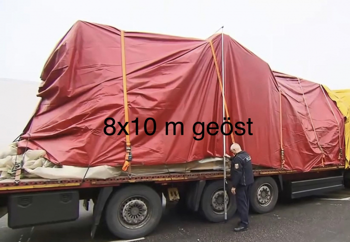 PVC Abdeckplane Flachplane Dachdeckerplane Bühnenplane 630 g/m² 8x10m geöst