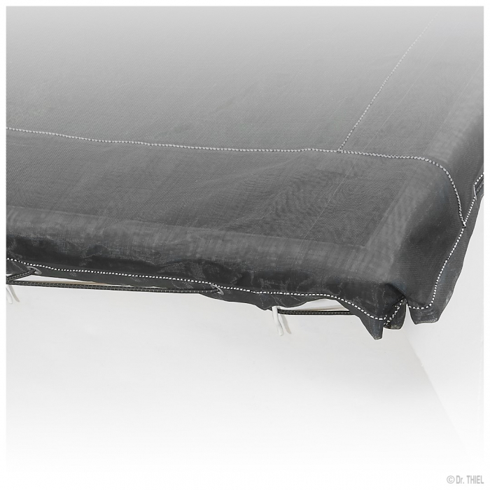 Gewebeplane mit Randverstärkung 250g, luftdurchlässig, schwarz, 2.3x5.0m ohne Expanderseil