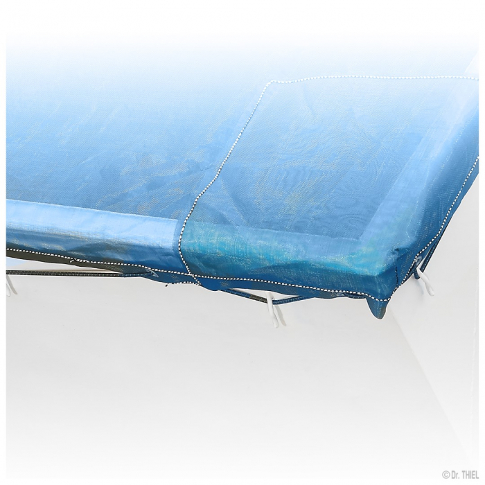 PE-Monofilplane 250g mit 2 eingenähten, verstärkten & ausgeformten Ecken, blau ohne Seil 2.5x7.0m