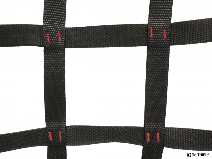 Filet de sangle 200/25 en sangle de 25mm avec maille de 215mm taille spéciale noir