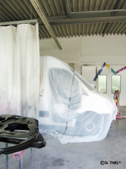 Protezione laterale, tenda per verniciatura, divisoria per ambienti, tenda di protezione, tenda PVC 630g rosso
