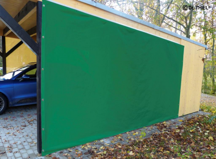Carport pergola parete laterale protezione intemperie protezione vento misura particolare verde