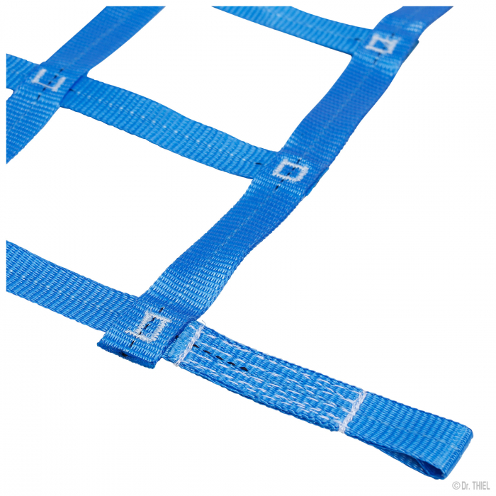 Gurtbandnetz aus 25mm Gurtband 1995x3075mm MW95mm blau