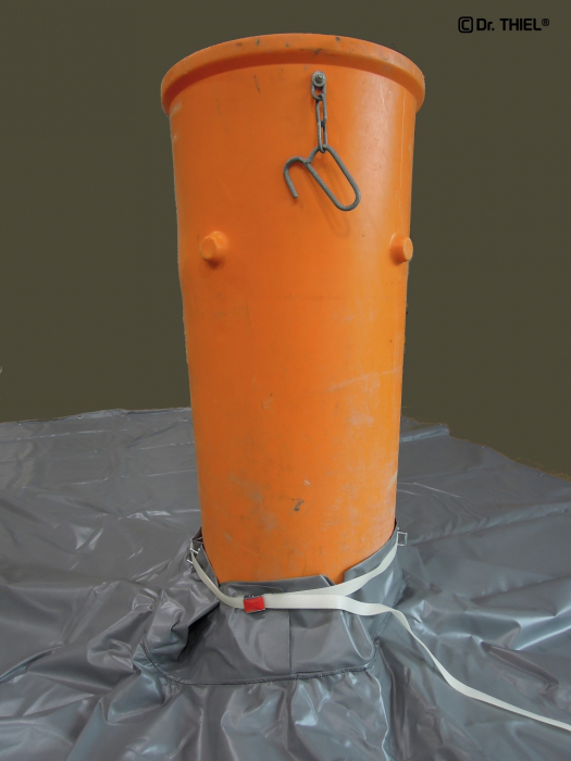 PVC Skip cover tarpaulin with filler for bulk good chutes 630g /m²