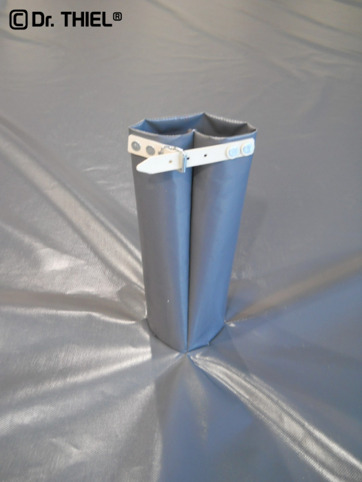 PVC Skip cover tarpaulin with filler for bulk good chutes 630g /m²