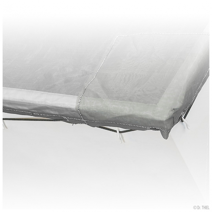 PE-Monofilplane 250g mit 2 eingenähten, verstärkten & ausgeformten Ecken, grün mit Seil 2.5x7.5m