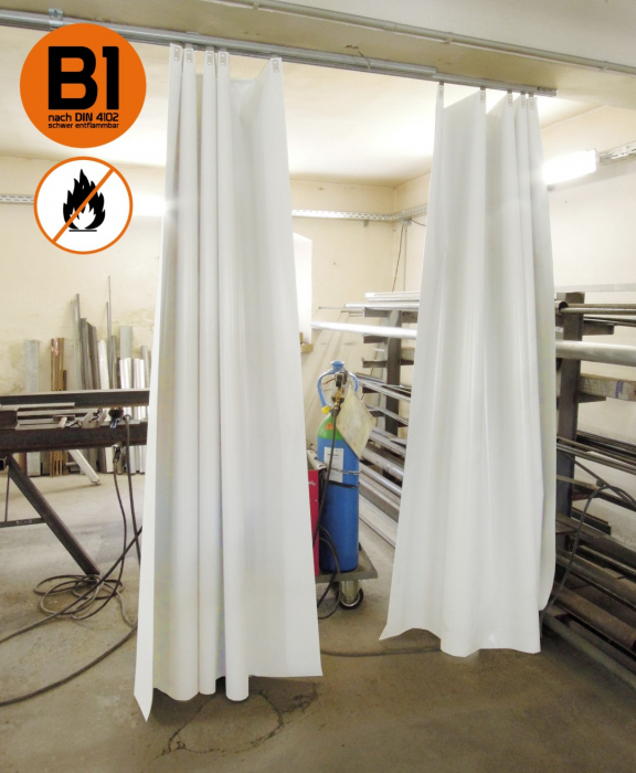 Protection latérale, rideau de soudure PVC Rideau 630g DIN 4102 B1 blanc