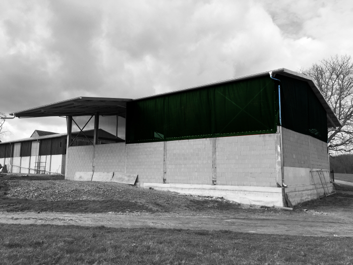 Halle Stallung Stall Seitenwand Wetterschutz Windschutz PES 260 g/m² Schwarz