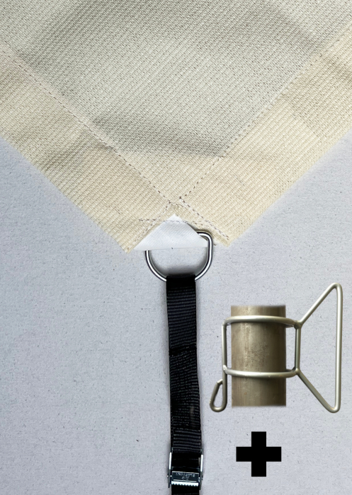 2-in-1 rectangular sun sail sunshade sandpit cover with tension strap handles ivory