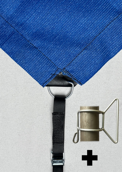 2-in-1 rectangular sun sail sunshade sandpit cover with tension strap handles light blue