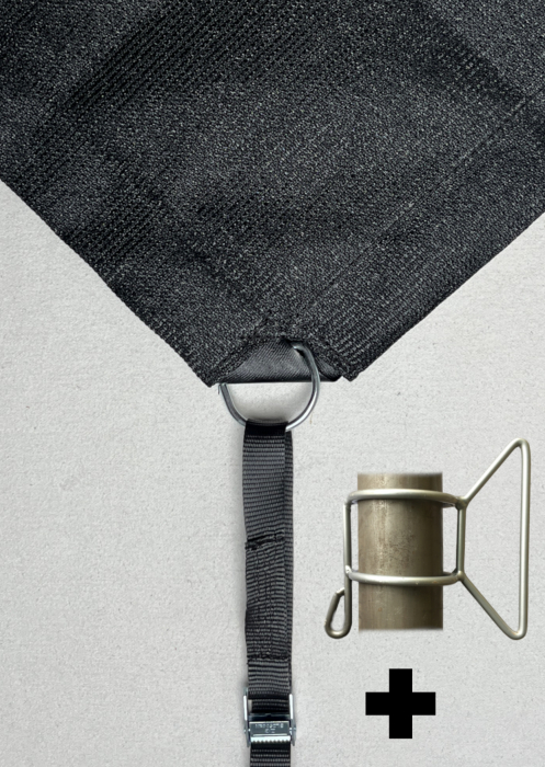 2-in-1 rectangular sun sail sunshade sandpit cover with tension strap handles black