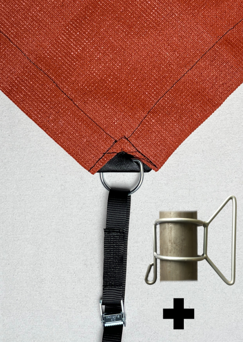 2-in-1 rectangular sun sail sunshade sandpit cover with tension strap handles terracotta