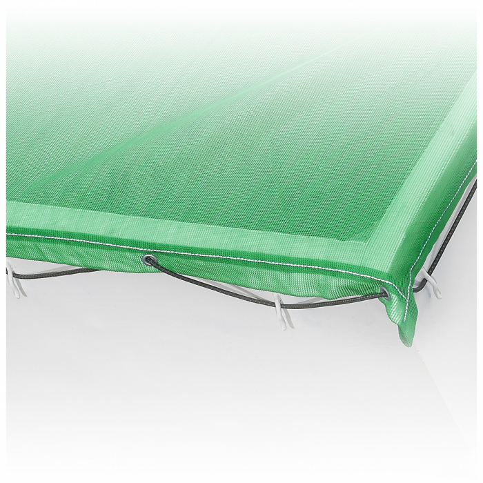Soft air-permeable knitted tarpaulin container skips 220g/m² 3.1x5.0 green with rope