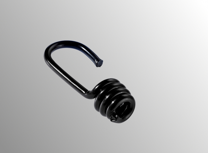 Gancio metallico a spirale ø 6, 8, 10mm, zincato, rivestimento plastico, nero