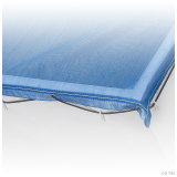 Universelle feinmaschige Netzplane weich wasserdurchlässig 220g/m² Abdecknetz Sondergröße blau mit Seil