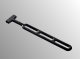 Supporto di fissaggio regolabile in gomma dimensioni 8x280mm nero diametro=8mm lunghezza=280mm, tre posizioni da regolare