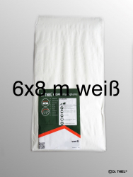 HDPE-Gewebeplane 180g, Flachplane 6x8m weiß ohne Seil