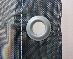 Steife luftdurchlässige Gewebeplane Behälter Container Mulden 200g/m² 1,80x3,00m schwarz ohne Seil