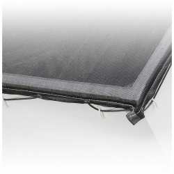 Weiche luftdurchlässige Gewirkplane 220g Sondergröße schwarz mit Seil