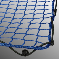PKW Anhängernetz 45/3 grobmaschig inkl. Randkordel mit Gummiseil 2,0x3,5m blau