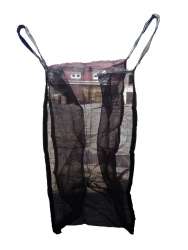 Worek typu Big Bag | czarny przewiewny z 4 stron | Do Drewna opałowego | PE SWL 1000kg 1mp